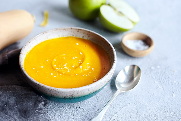 A dish that embodies the spirit of the harvest season, this creamy, fragrant soup features Granny Smith apples, freshly ground ginger and ground nutmeg.