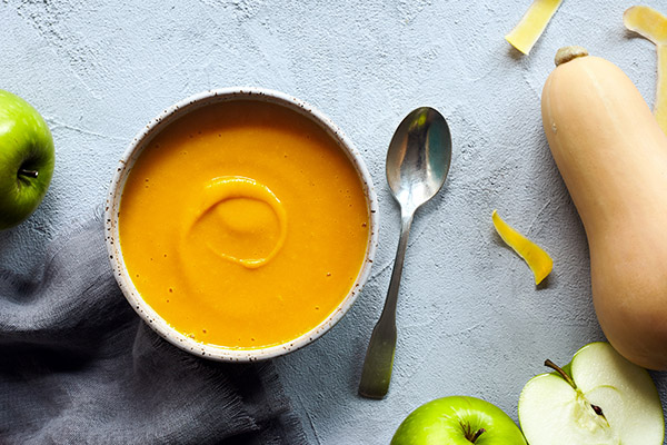 A dish that embodies the spirit of the harvest season, this creamy, fragrant soup features Granny Smith apples, freshly ground ginger and ground nutmeg.