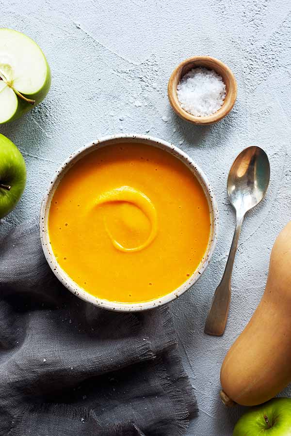 A dish that embodies the spirit of the harvest season, this creamy, fragrant soup features Granny Smith apples, freshly ground ginger and ground nutmeg.