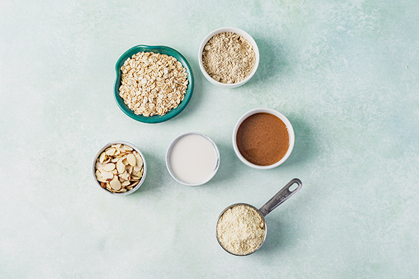 Vanilla Almond Energy Balls on marble cutting board