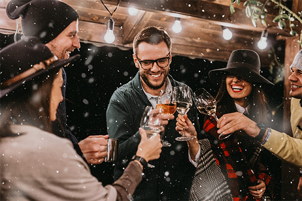 group of friends sharing drinks