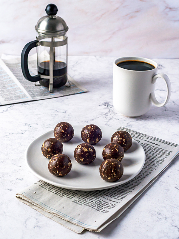 No Bake Shakeology Balls on a plate