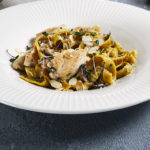 Chicken and Mushroom Pasta in a bowl