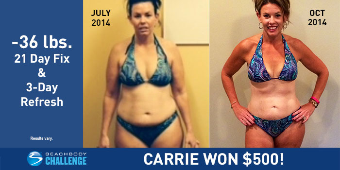 21 Day Fix Results: Carrie Lost 36 Pounds With 21 Day Fix and 3 Day Refresh