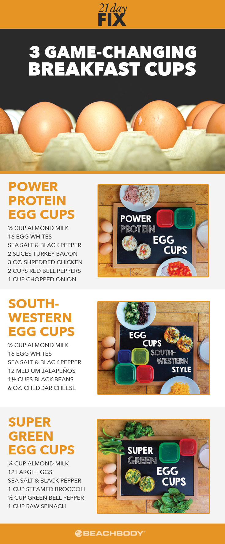 Mornings can be hectic. Whip up any of these easy breakfast (or lunch!) egg muffin recipes for 21-Day Fix-approved nutrition on-the-go!