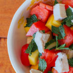 Cucumber Watermelon and Mango Salad with Mint