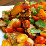 gilled peach panzanella