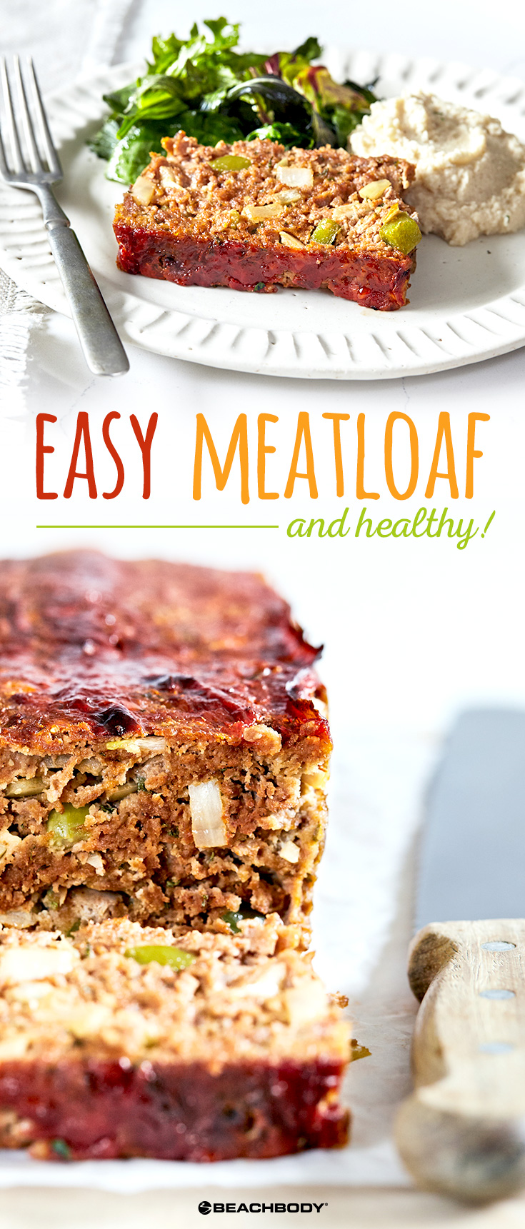 This Easy Meatloaf recipe uses beef, bell pepper, onion, celery, and spices. 
