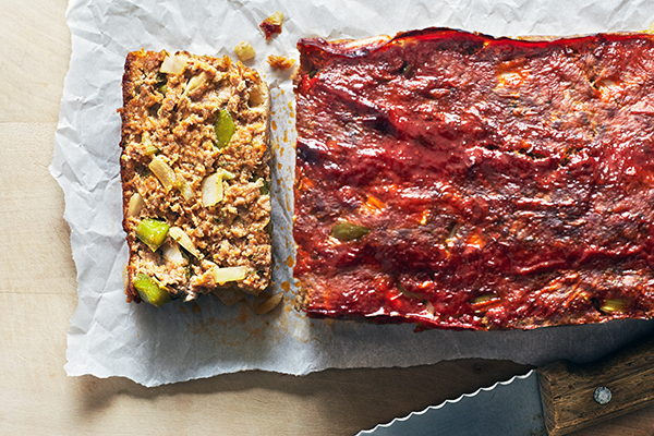 This Easy Meatloaf recipe uses beef, bell pepper, onion, celery, and spices. 