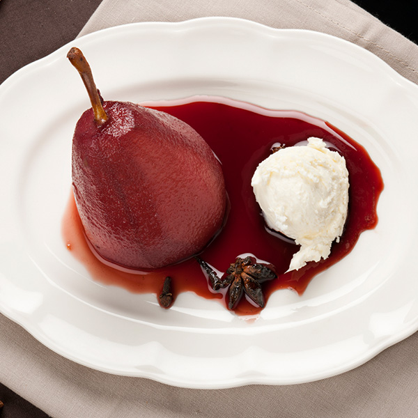 Red Wine Poached PEars