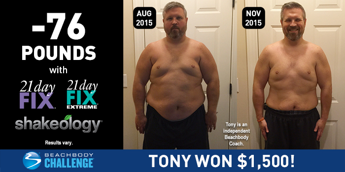 Tony Lost Over 75 Pounds with 21 Day Fix and 21 Day Fix EXTREME!
