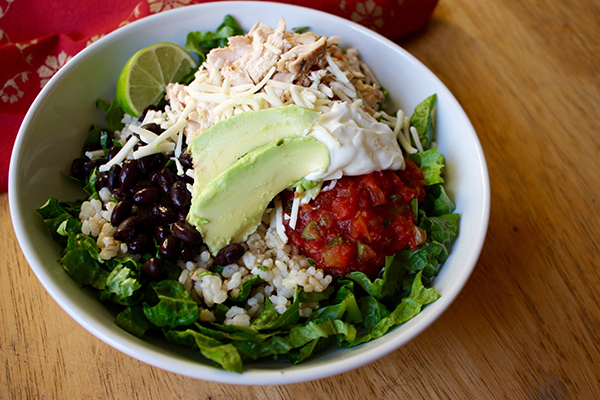 20 Minute Chicken and Black Bean Burrito Bowl