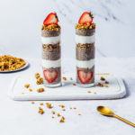 Vanilla Cinnamon Chia Pudding in two tall glasses