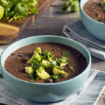 Black bean chili in a bowl