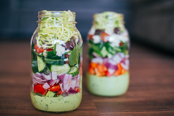 Greek Jar Salad Meal Prep - Being Summer Shores