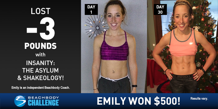 INSANITY THE ASYLUM Results Emily Got Shredded in 30 Days BODi