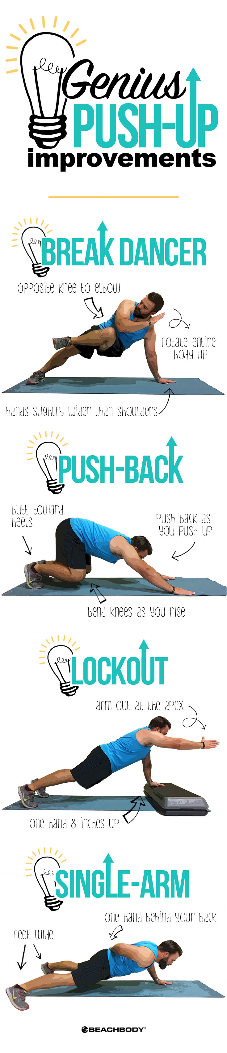 The best core workouts start with push-ups. Check out these genius push-up improvements for the best core strengthening exercises.