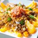 Packed with lean protein, these Bell Pepper Nachos are a healthier snack featuring lean ground turkey, sharp cheddar cheese, and a savory taco seasoning.