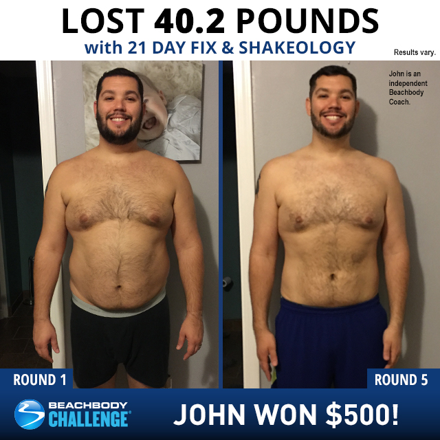 21 Day Fix Results John Lost 40.2 Pounds in Five Rounds BODi