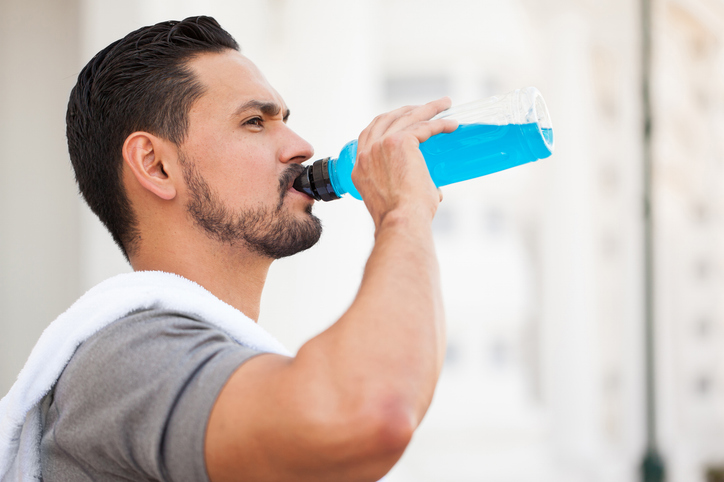 Man Drinks Sports Drink During Workout | Sports Drink