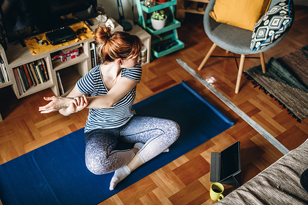 Woman practicing yoga