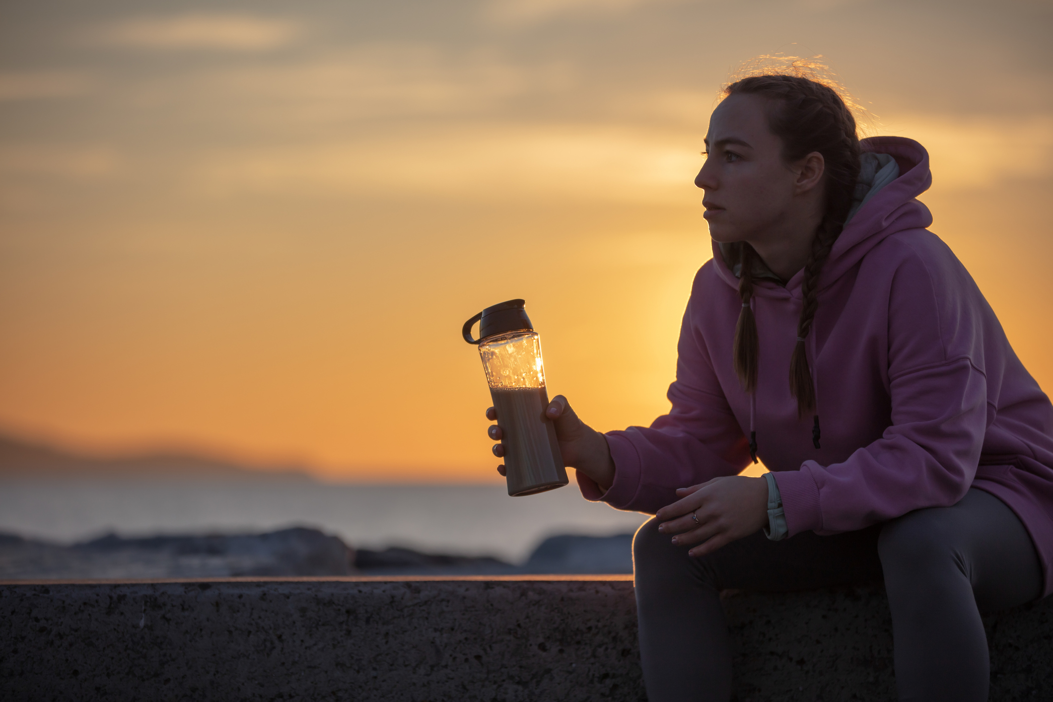 Woman Drinks Protein Shake Post Workout | Casein Protein