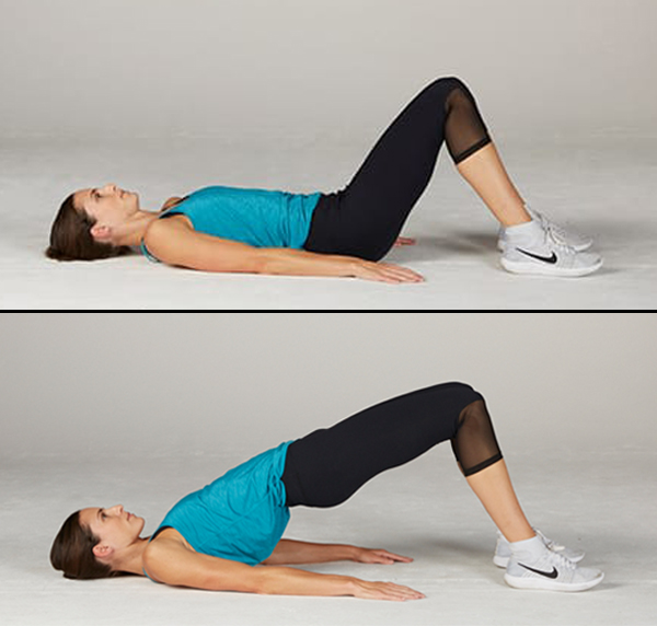 Single-Leg Hip Raise with Foot on Step - Muscle & Fitness