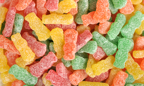 Variety of Sour Patch Kids Filling the Screen | Halloween