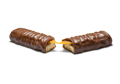 Isolated Bar of Twix Split in the Middle | Halloween