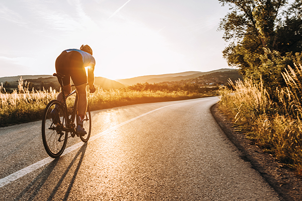 Cyclists on the road