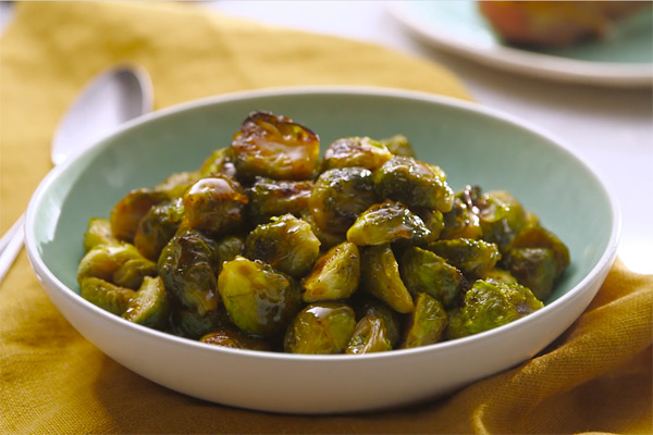 Healthy Thanksgiving Recipes from FIXATE Maple Glazed Brussels Sprouts