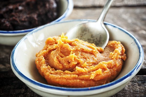 Miso paste in a bowl