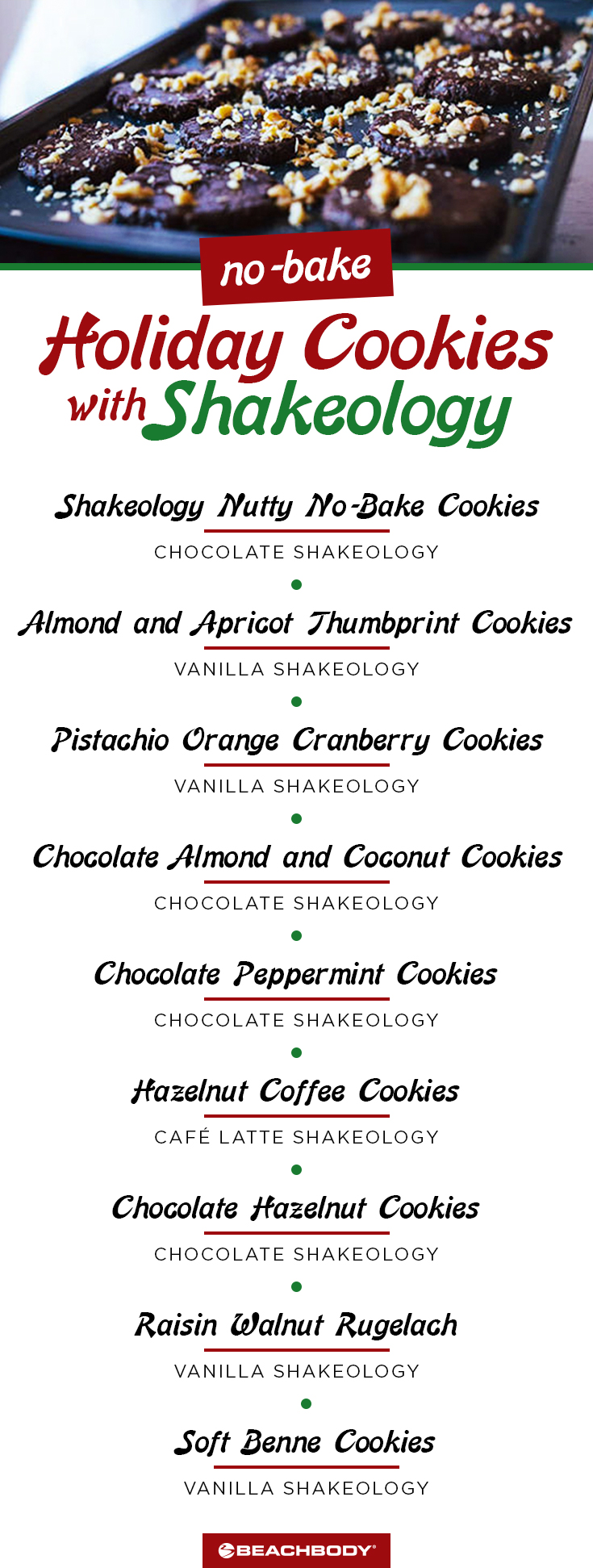 Healthy Recipes for No-Bake Holiday Cookies with Shakeology 
