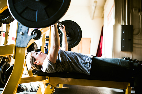 Woman doing benchpress