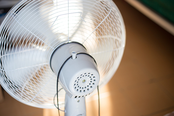 fan in a bedroom