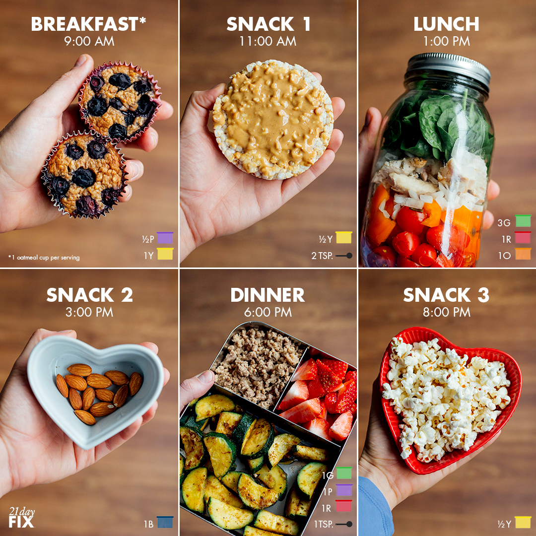 Full day of easy meal prep for 21 Day Fix