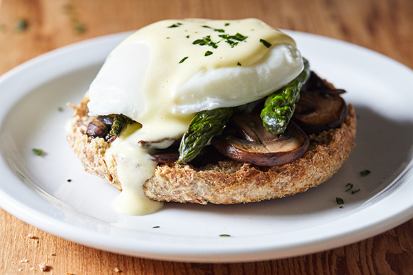 Vegetarian Eggs Benedict with Healthier Hollandaise Sauce