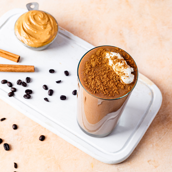 Peanut Butter Cinnamon Smoothie in a glass