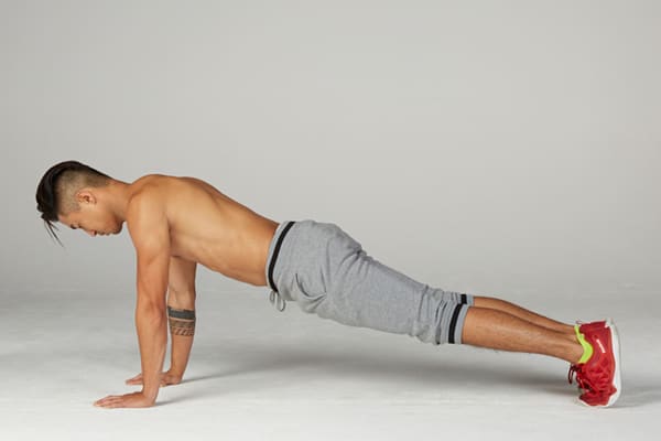 plank man white studio | sit up alternatives