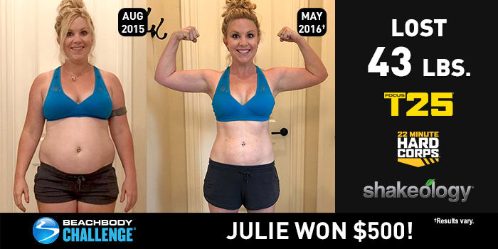 Beachbody Results: Julie Lost 43 Pounds with T25 and 22HC!