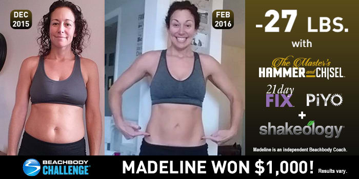 Beachbody Results Madeline Lost 27 Pounds And Won 1 000 Bodi