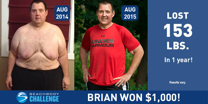 Beachbody Results: Brian Lost 153 Pounds In One Year And Won $1000 | BODi