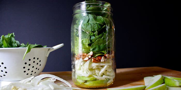 Apple, Fennel, and Arugula Mason Jar Salad