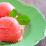 This fresh fruit sorbet recipe is a must-have for dessert lovers made with your choice of fruit, creamy almond milk, and freshly sliced strawberries.