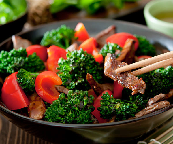 Beef with Broccoli and Red Bell Peppers