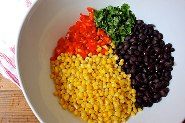 Black Bean Salad ingredients