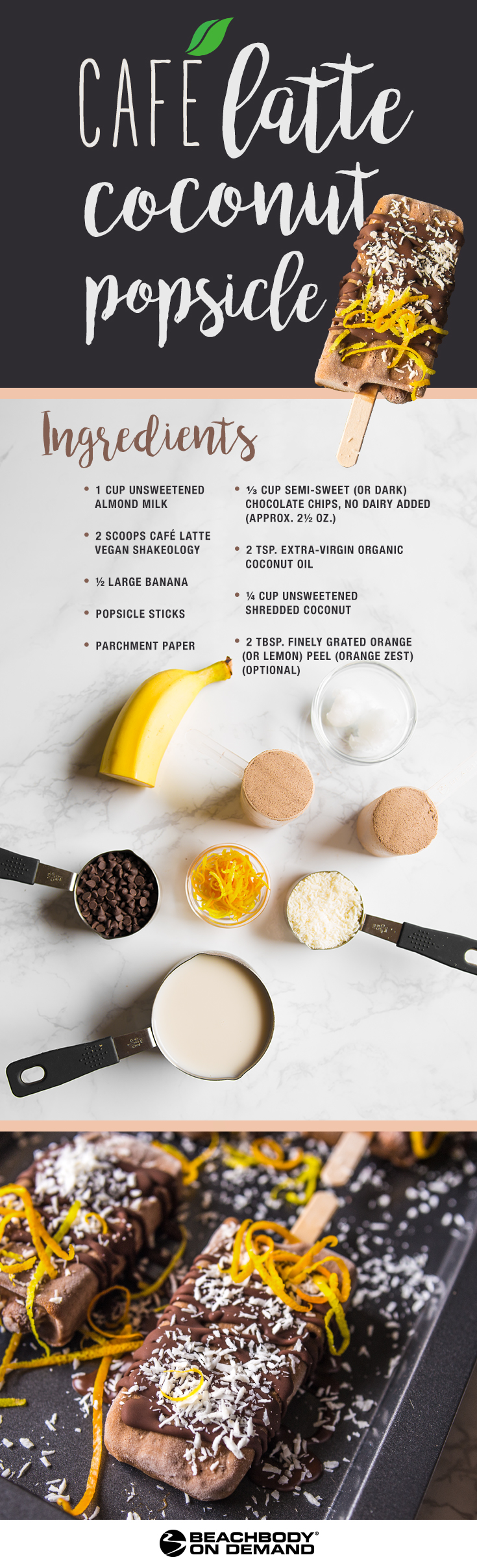 Caffe Latte shakeology, popsicles, coconut, shakeology recipe