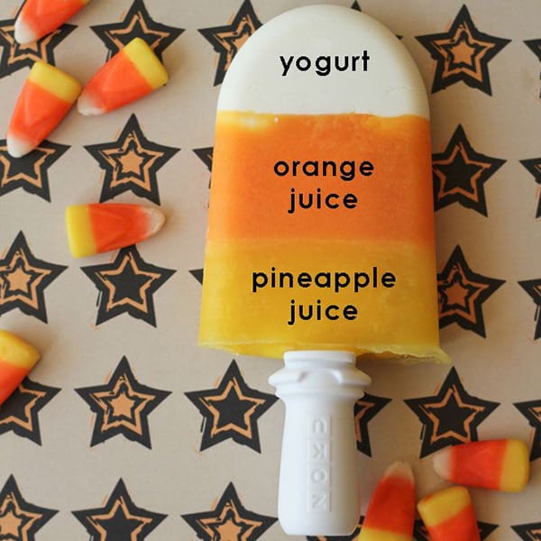 Candy Corn Popsicles Halloween Snack