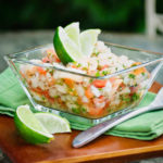 Make this Baja-style Shrimp Ceviche as mild or spicy as you want with Serrano chilis, succulent shrimp, fresh lime juice, and refreshing cucumber.