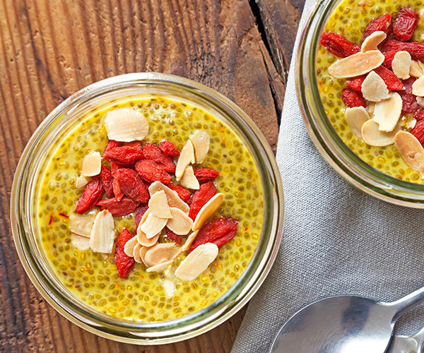 Chia Pudding with Turmeric, Almonds, and Goji Berries Recipe | BeachbodyBlog.com